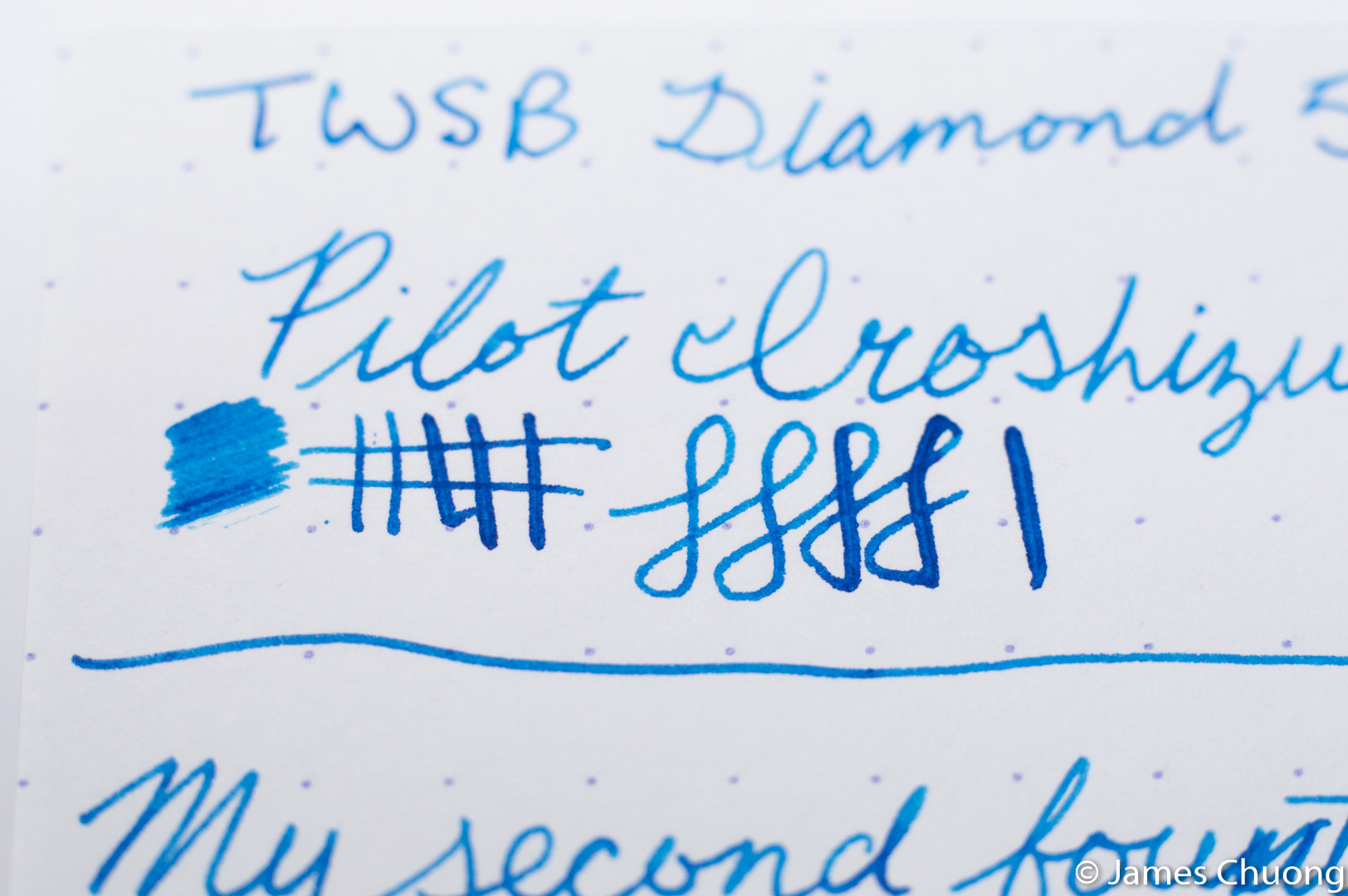 TWSBI 580 Extra-fine writing sample closeup